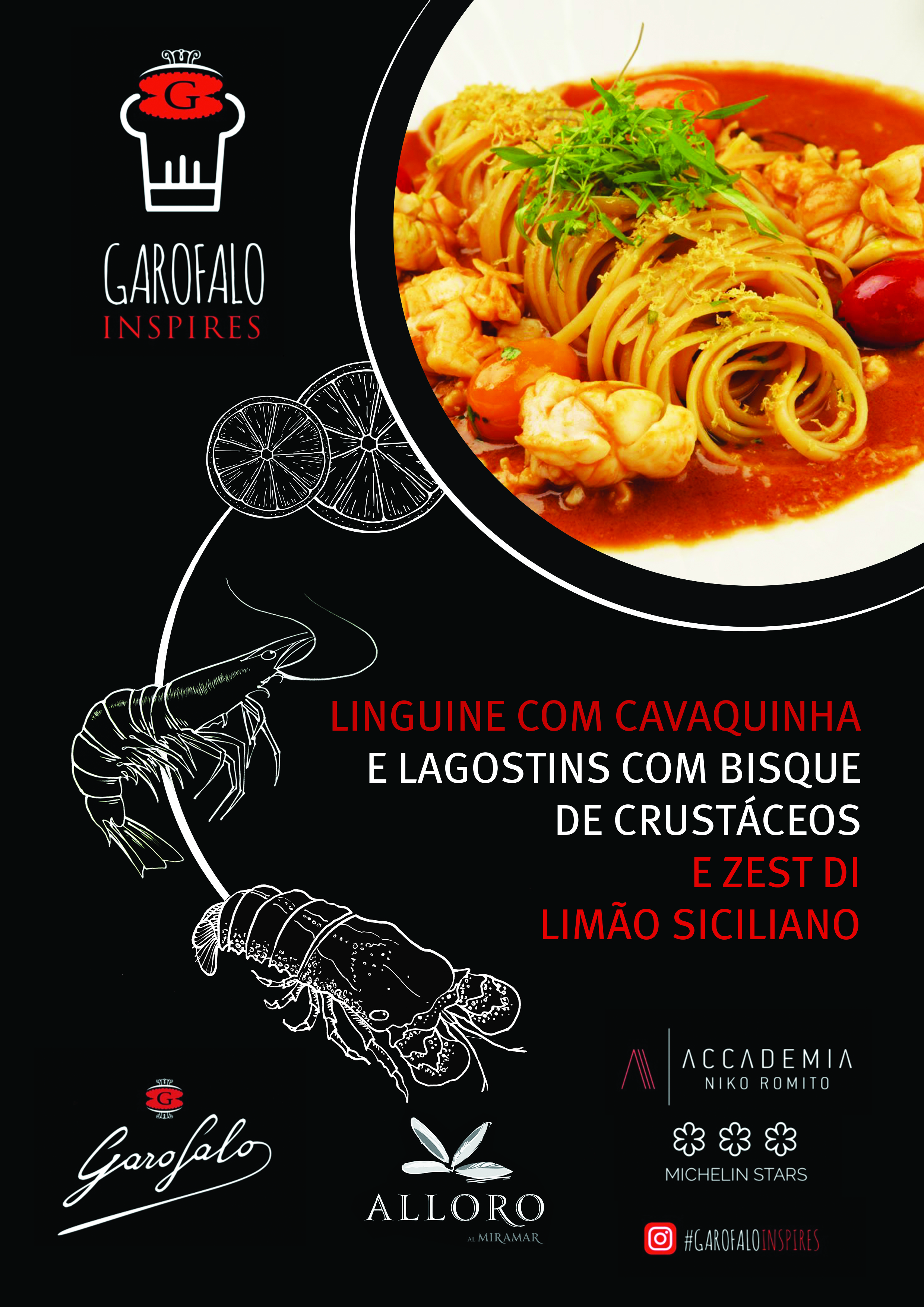 Garofalo - Linguine com cavaquinha e lagostins com bisque de crustáceos e zest di limão siciliano