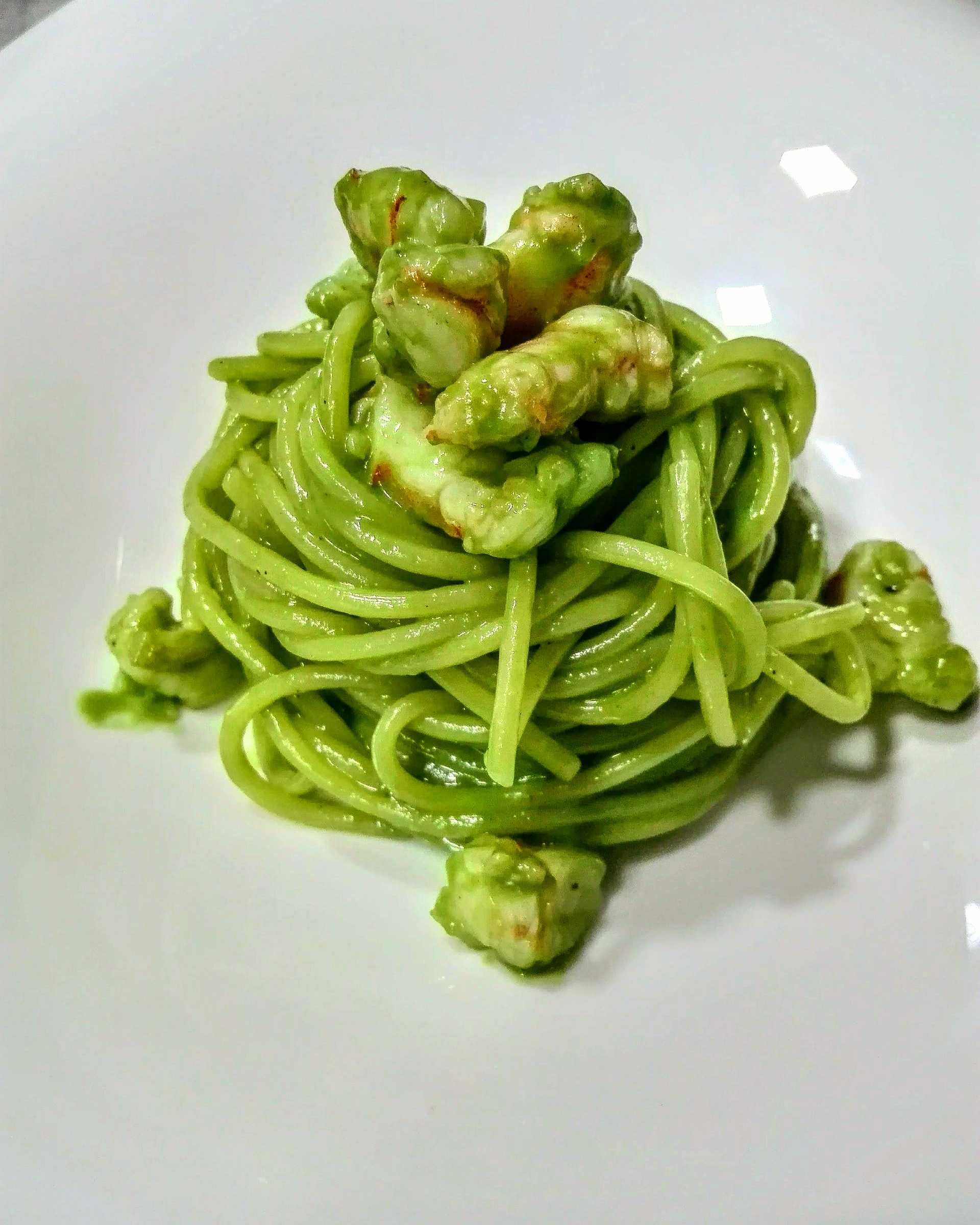 Garofalo - Spaghetti Garofalo con carbonara de gambas y plancton marino